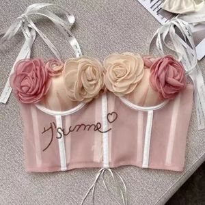 Floral embellished tank